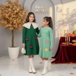 پیراهن بافت دخترونه مدل لینا - تصویر 4