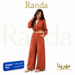 شومیز شلوار تابستانه جلو گره ای مدل مهرینا