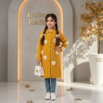 مانتو بافت شیک دخترانه مدل گل سفید بهاری - تصویر 2