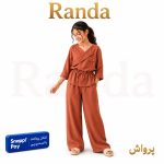 ست دو تکه شومیز شلوار دخترانه با تنخور آزاد مدل پرواش