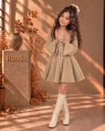 پیراهن کبریتی پاییزه دخترانه مدل آلارا - تصویر 4