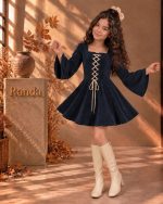 پیراهن کبریتی پاییزه دخترانه مدل آلارا - تصویر 6