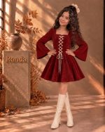 پیراهن کبریتی پاییزه دخترانه مدل آلارا - تصویر 7