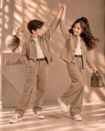 ست بلوز و شلوار پاییزه همراه تیشرت و کمربند دخترانه و پسرانه مدل ماپل - تصویر 6