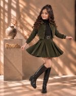ست سه تیکه کت و دامن همراه با تاپ یقه ایستاده پاییزه دخترانه مدل وانیا - تصویر 9